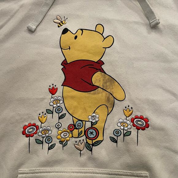 Winnie The Pooh Hooded Sweatshirt Hoodie Beige walt disney retro - Picture 2 of 4